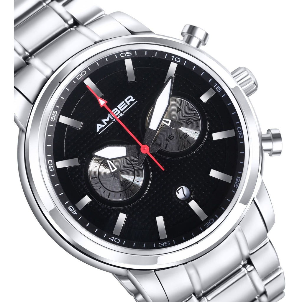 Amber Time Men s Chrono Watch Black Amber Time Watches UK